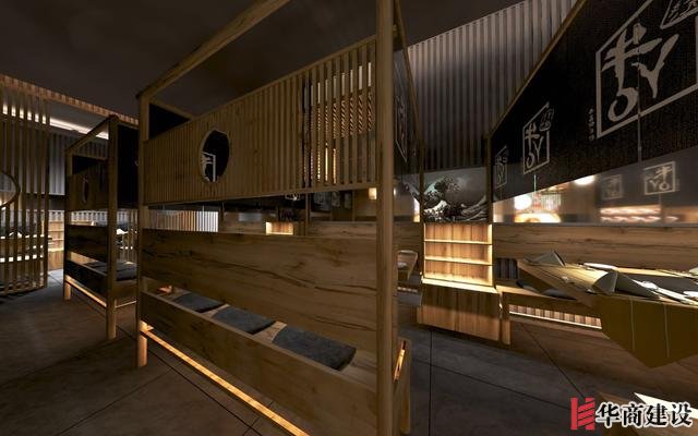 廣州170平日料店裝修，設(shè)計后實用餐位達(dá)到56位